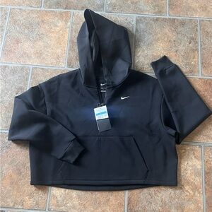 Women’s Nike Black Polyester Size Medium Cropped Sweatershirt Workout Activewear